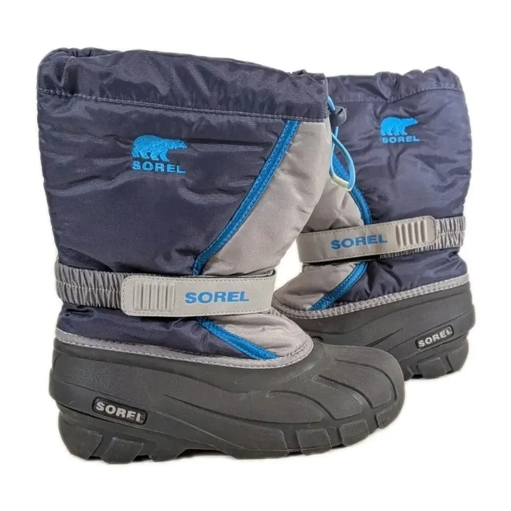 Sorel Insulated Snow Boots Sz 4 Kids Youth NY1810-591 Gray